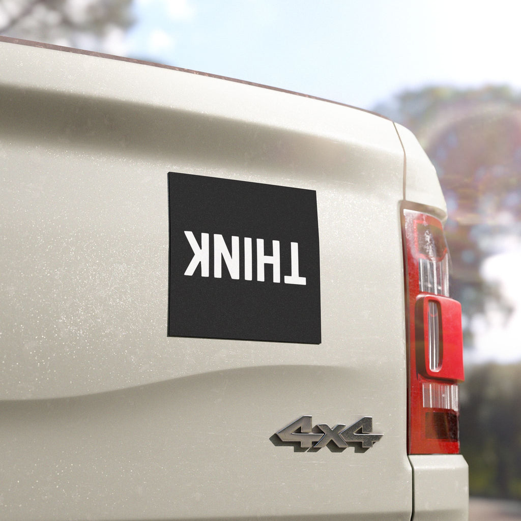 Upside Down Think Car Magnet